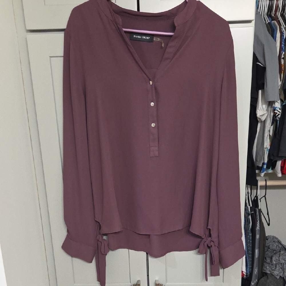 Ivanka Trump Mauve Blouse with Button Detail